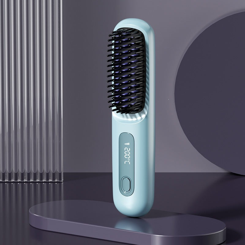 Packaging for the Select Society Wireless Hair Straightening Comb, emphasizing its premium hair care solution.