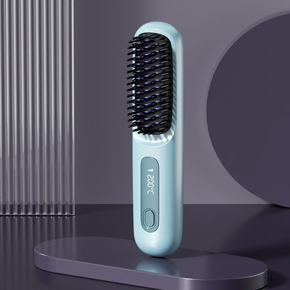 Packaging for the Select Society Wireless Hair Straightening Comb, emphasizing its premium hair care solution.