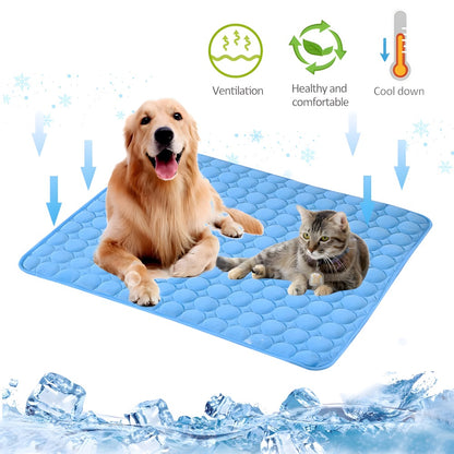 Close-up of the Select Society Pet Ice Silk Cooling Mat texture, highlighting the cooling material.