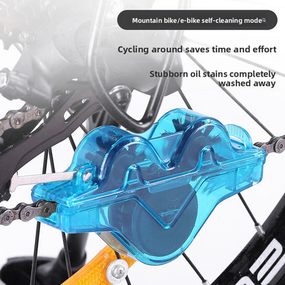 Close-up of the Select Society Bicycle Chain Cleaner Tool's internal brushes, designed for thorough chain cleaning.