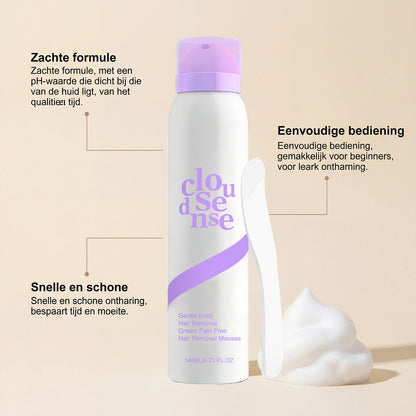 Detailed view of the Select Society Gentle Hair Removal Mousse 140ml bottle, emphasizing its premium design and clear labelin