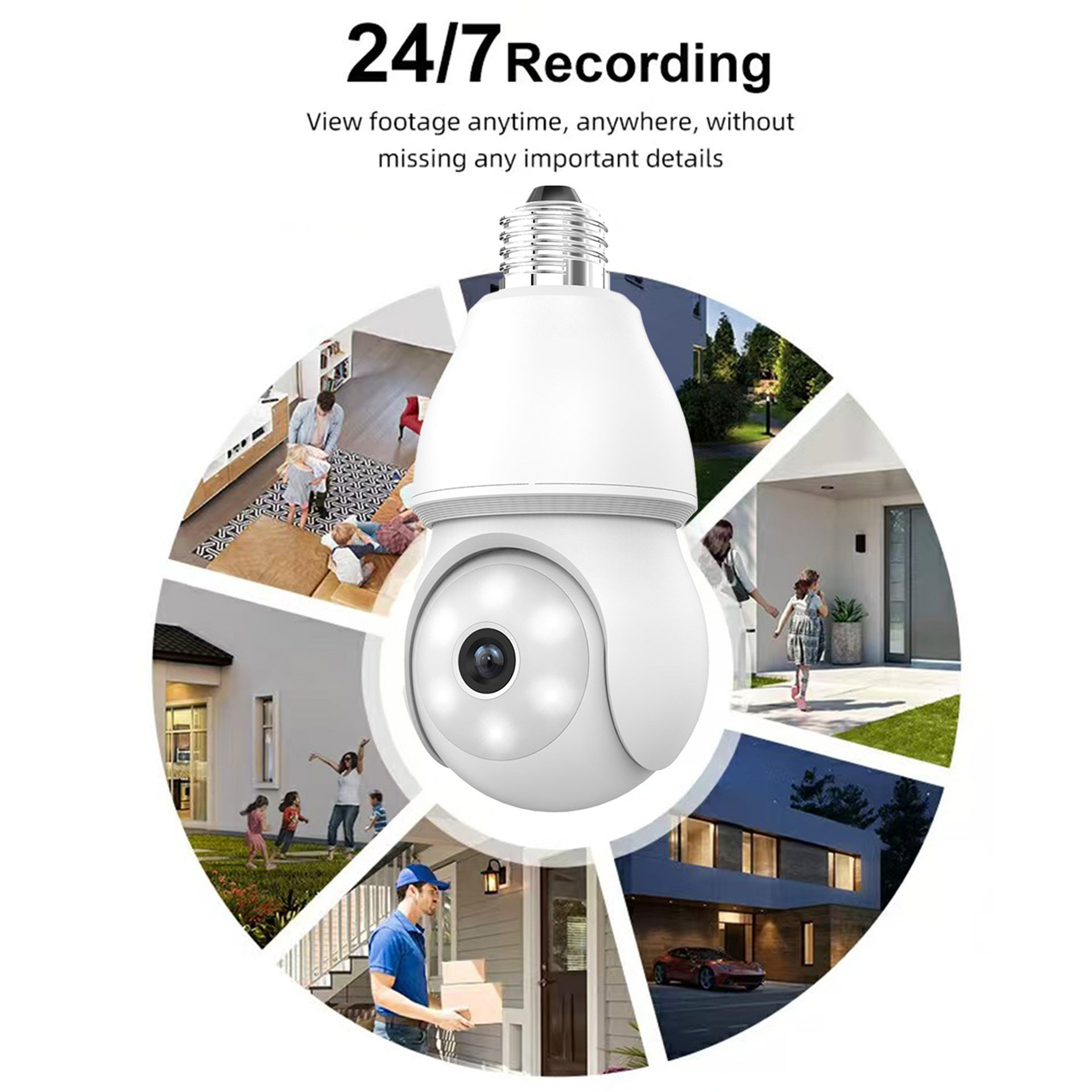 The Select Society 360° Surveillance Camera Bulb installed, providing discreet security and bright, full lighting.