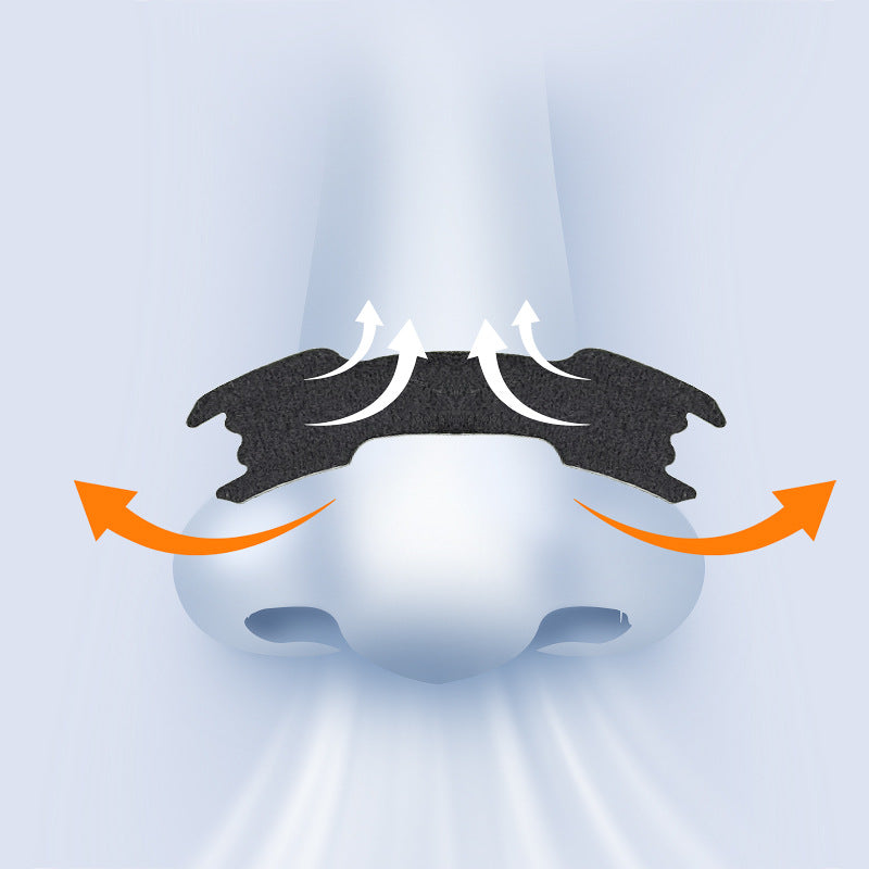 Select Society Nasal Strips applied to a nose, demonstrating comfortable placement for enhanced airflow during sleep.