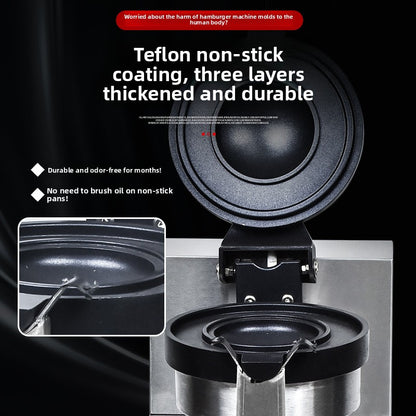 Close-up of the durable non-stick plates on the Select Society Dual Waffle Maker, ready for use.