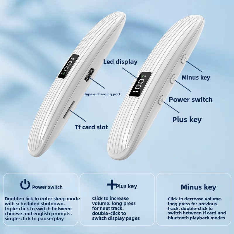 Close-up detail of the Select Society Bone Conduction Pillow Speaker's soft fabric and intuitive controls.