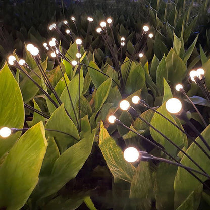 Select Society Solar Garden Lights, 6-head warm light design, showcasing elegant outdoor illumination.