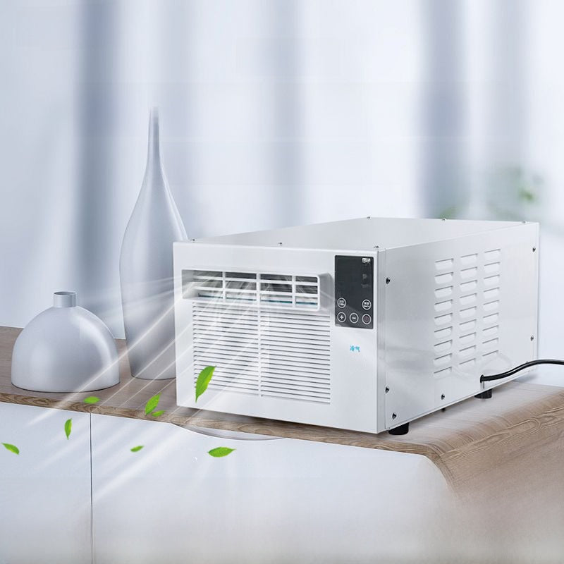 Detailed view of the Select Society Portable Air Conditioner's control panel, showcasing intuitive settings for office coolin