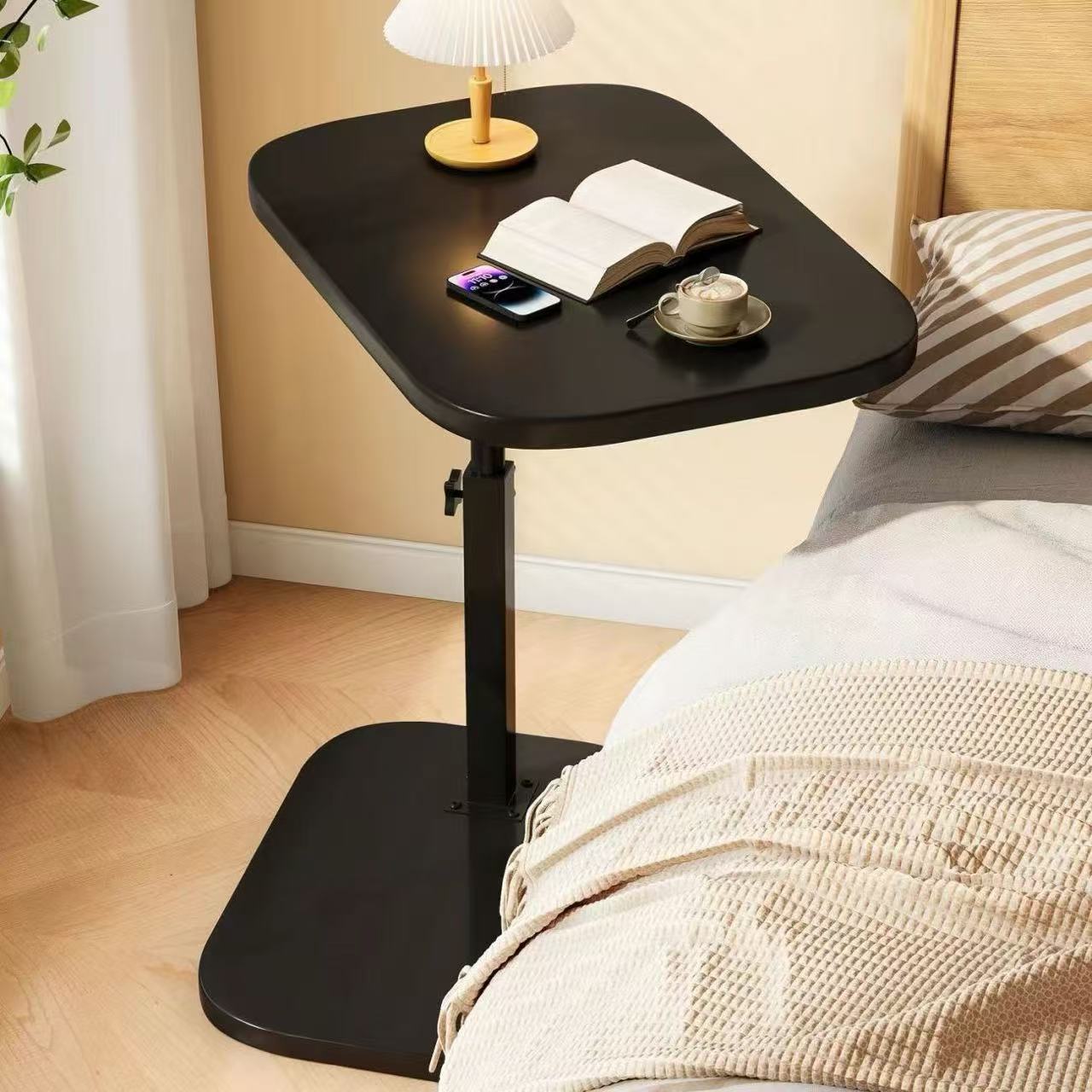 Select Society Adjustable Sofa Side Table 60cm, highlighting its elegant profile and space-saving design for any home.