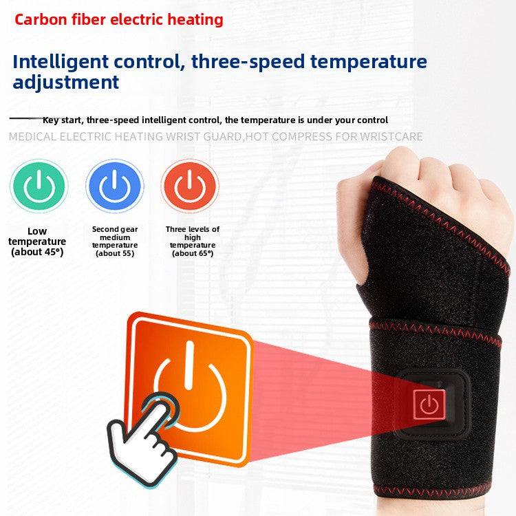 Close-up of the soft, durable fabric on the Select Society Electric Heating Wrist Brace, showcasing quality.
