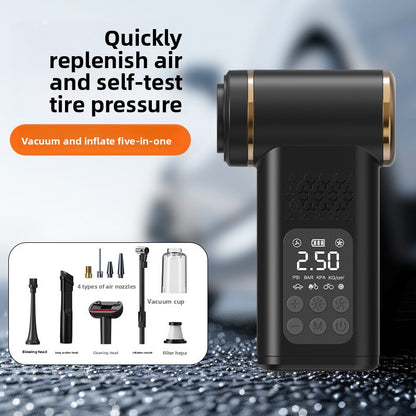 Select Society Car Vacuum Cleaner with Tire Inflator, showcasing its compact, ergonomic design and durable finish.