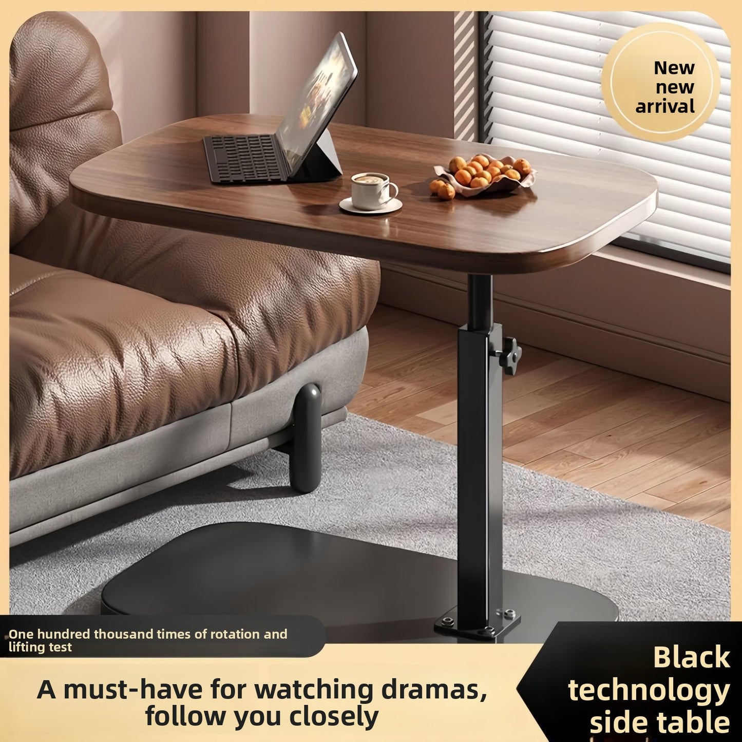 Select Society Adjustable Sofa Side Table 60cm, showcasing its sleek modern design and sturdy build.