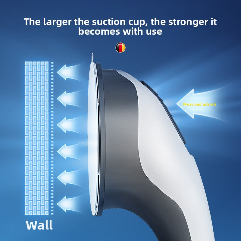 Close-up of the Select Society bathroom safety handle's textured grip, designed for enhanced stability.