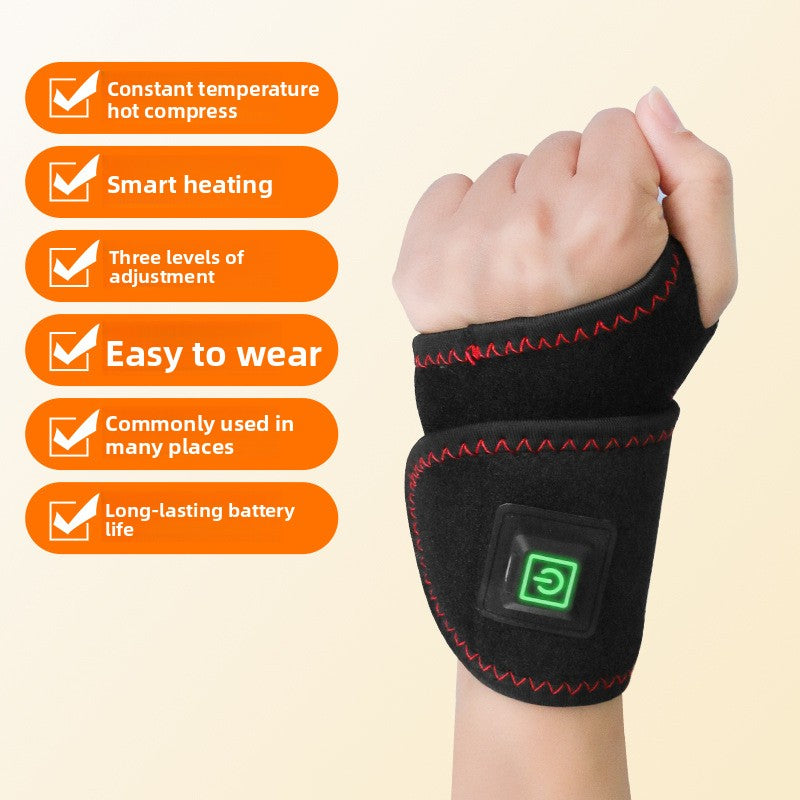 Select Society Electric Heating Wrist Brace in a lifestyle setting, emphasizing comfort and wellness support.
