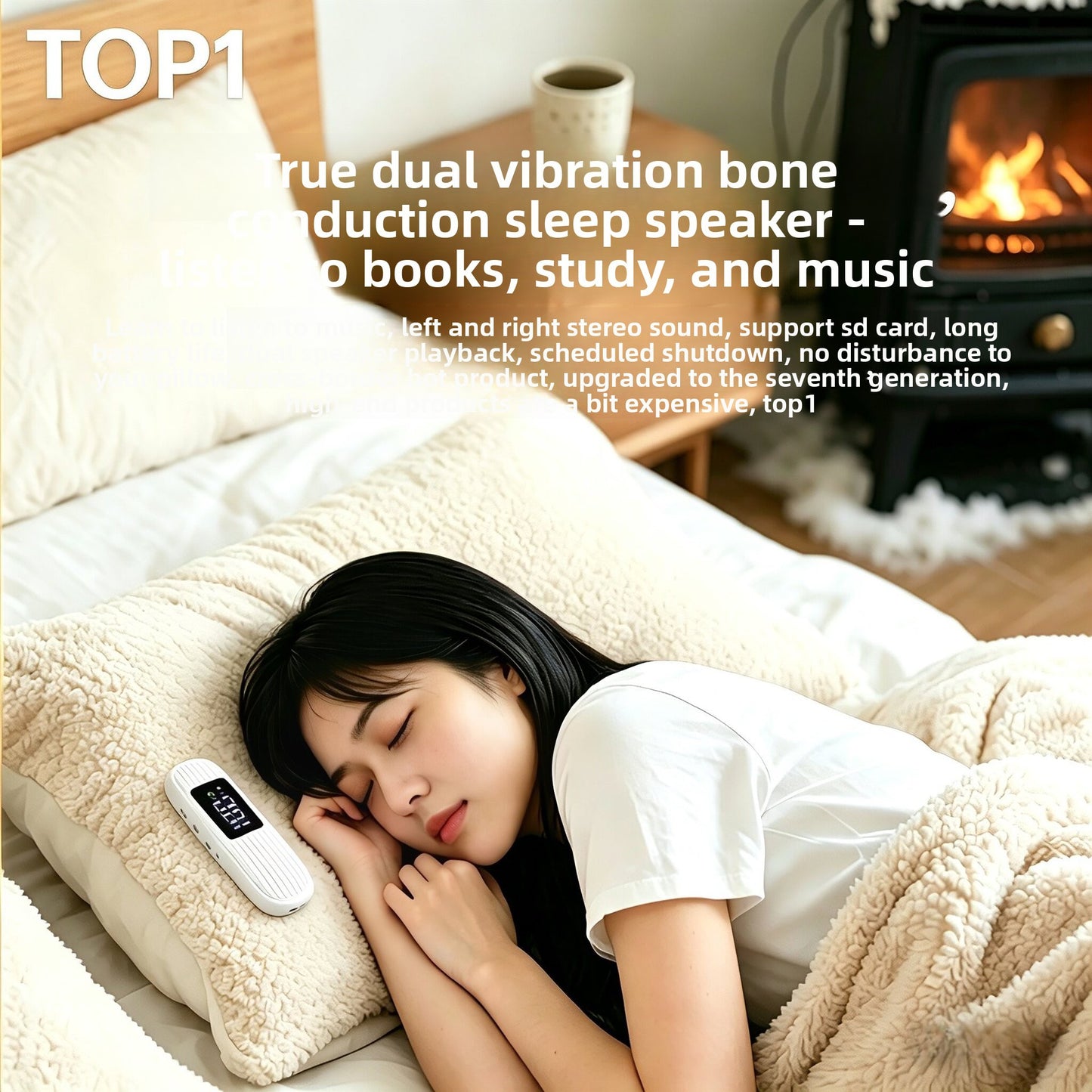 Select Society Bone Conduction Pillow Speaker, showcasing its ultra-thin profile and sleek design.