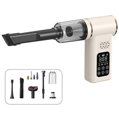 Select Society Car Vacuum Cleaner's integrated LED light, illuminating dark areas for effective cleaning and tire inflation.