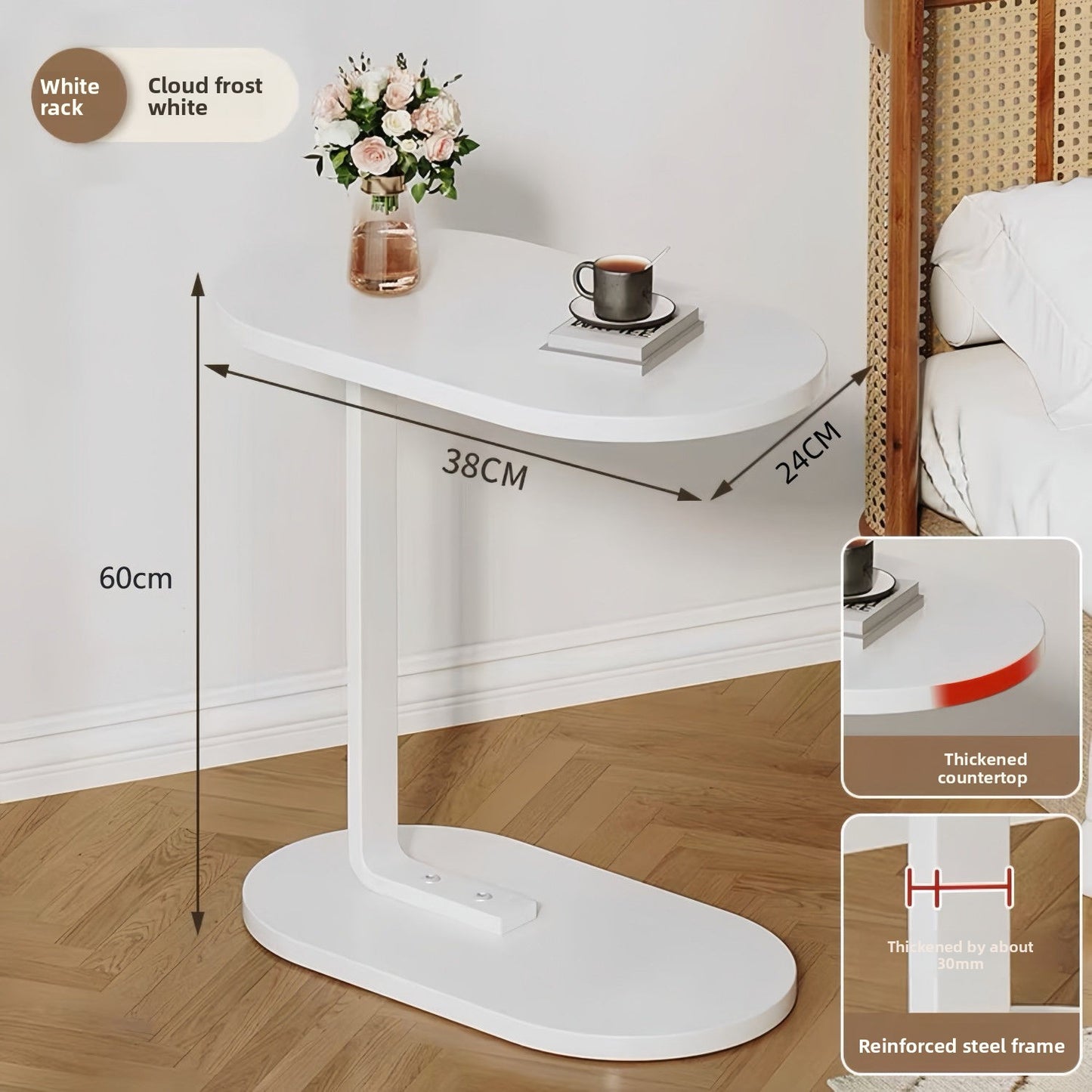 Select Society Adjustable Sofa Side Table 60cm, showing the quality craftsmanship of its functional components.