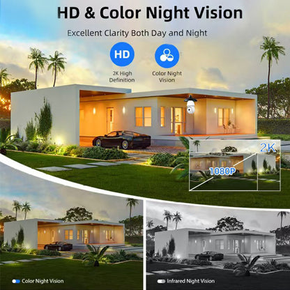 Select Society Waterproof 360° Surveillance Camera Bulb, demonstrating its wide-angle view for comprehensive home security.