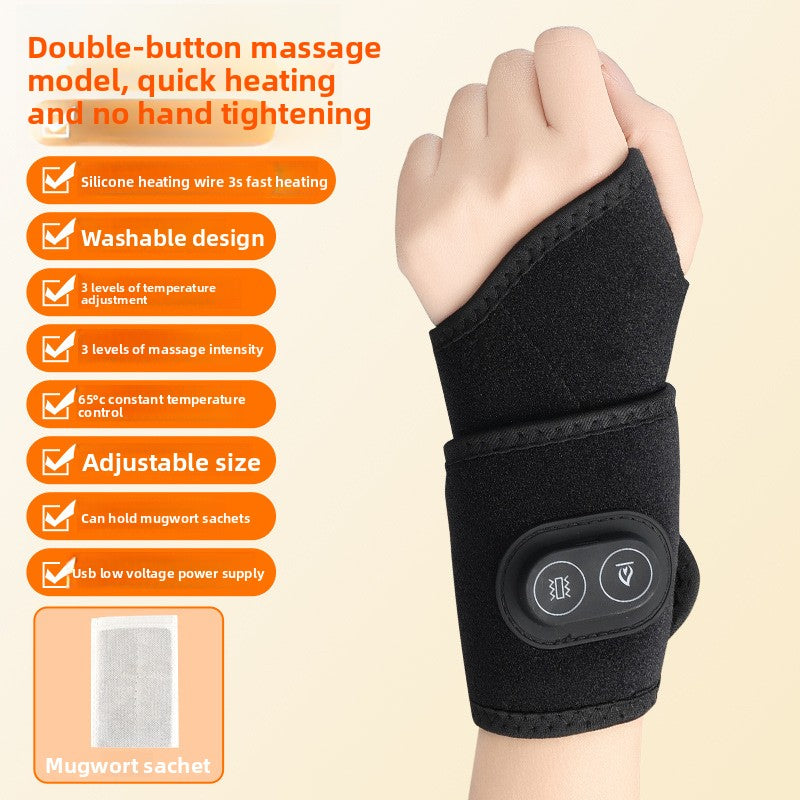 Focus on the adjustable strap and secure fastening system of the Select Society Electric Heating Wrist Brace.