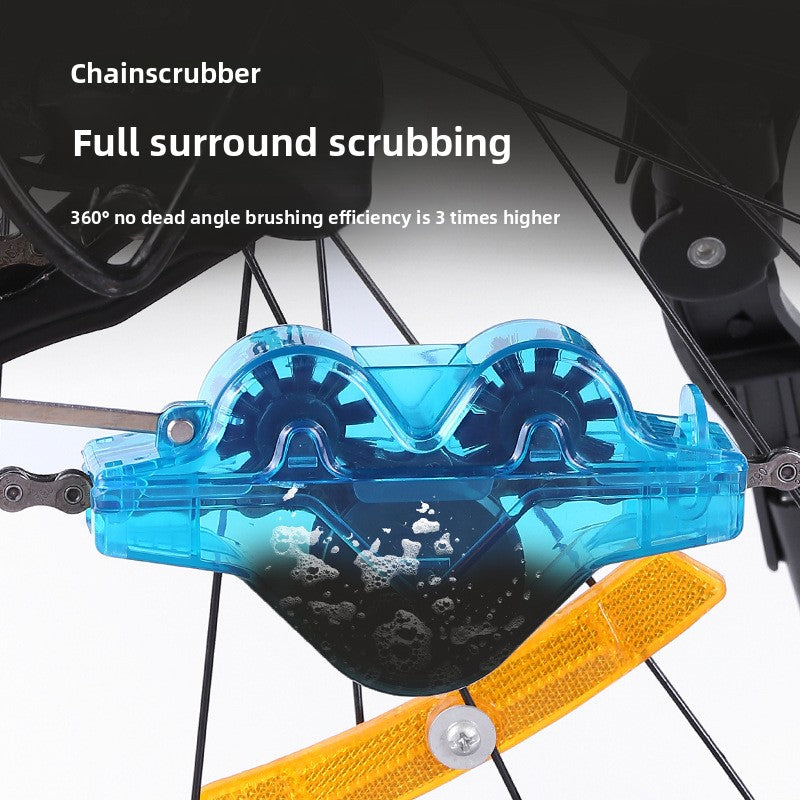 The Select Society Bicycle Chain Cleaner Tool Frog Washer, demonstrating its ergonomic handle and compact design for easy use