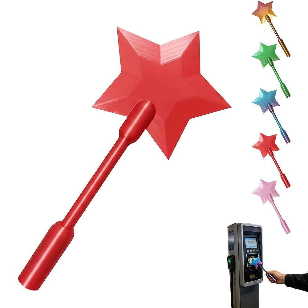 Select Society 3D Magic Wand Payment Clip Holder, front view, emphasizing its distinctive magical wand style.