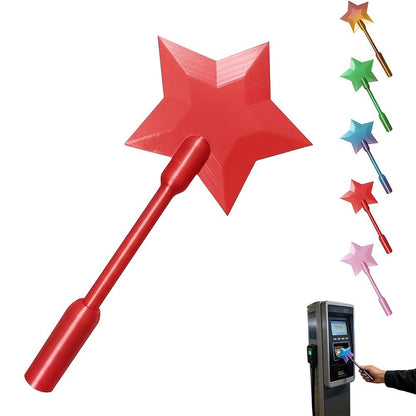 Select Society 3D Magic Wand Payment Clip Holder, front view, emphasizing its distinctive magical wand style.