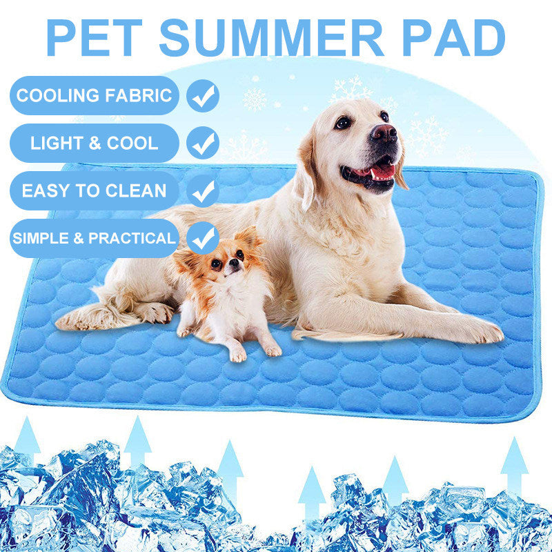Select Society Pet Ice Silk Cooling Mat, showcasing its smooth, breathable fabric for pet comfort.