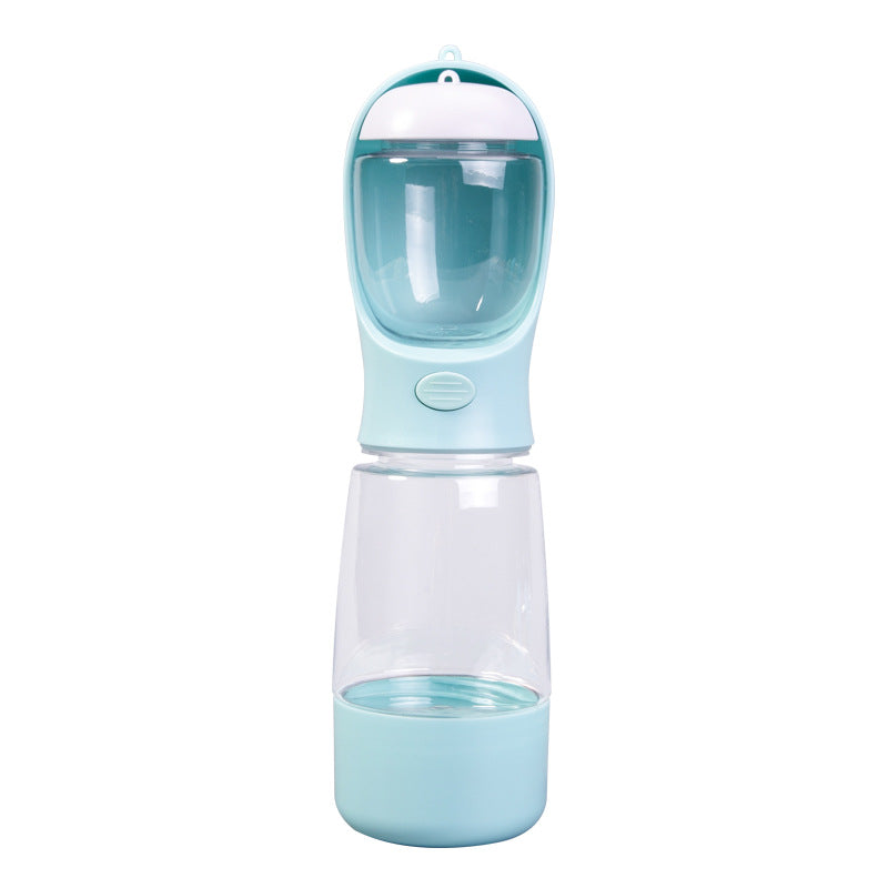Detail view of the Select Society Pet Water Dispenser's waste bag storage compartment and included scoop.